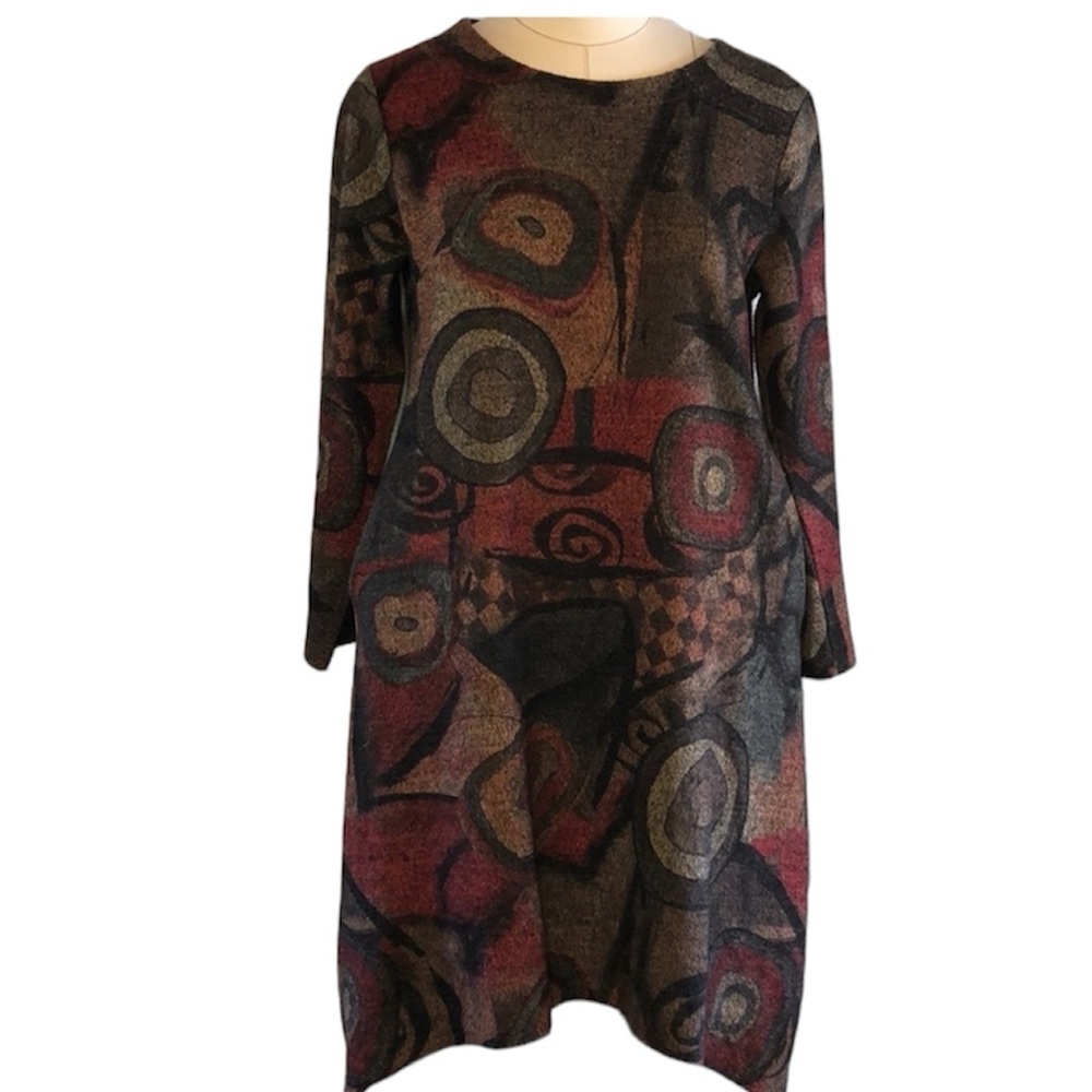 Mordenmiss abstract artsy midi dress